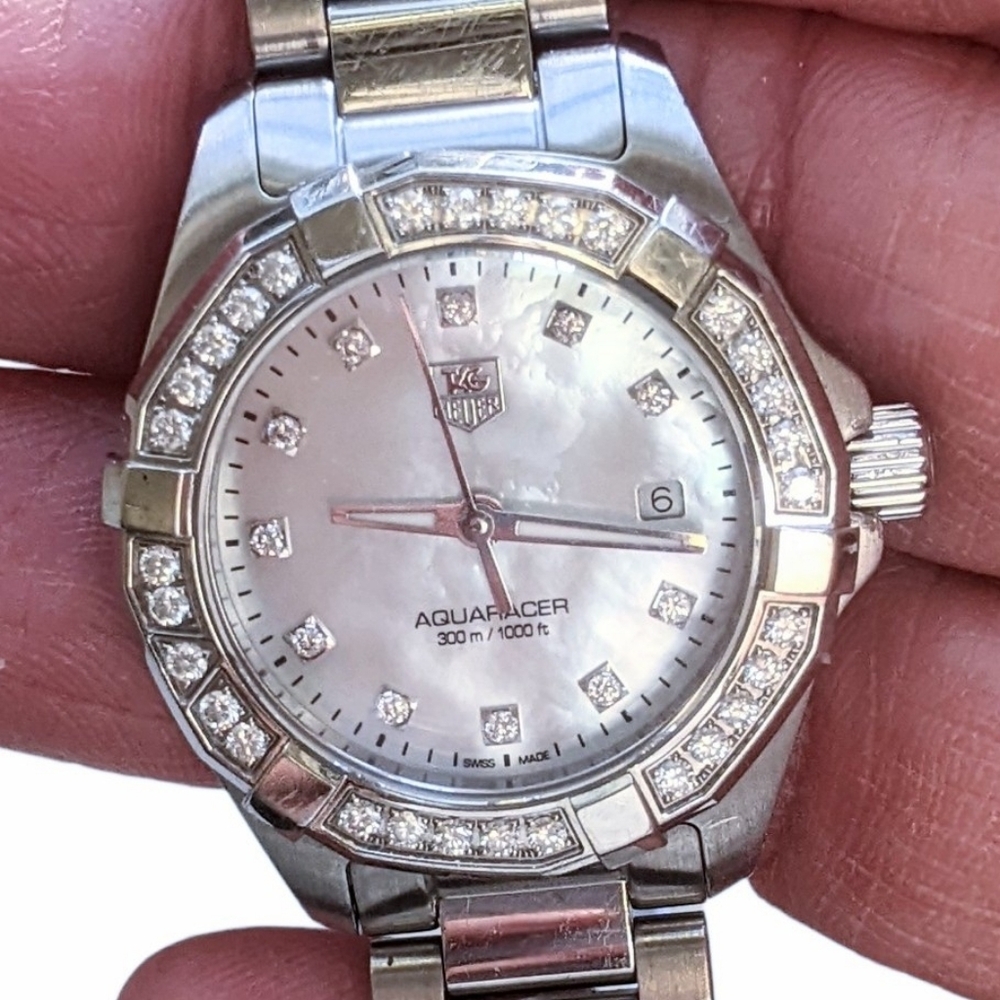 Tag Heuer Diamond Women's watch bezel Aquaracer Authentic Stunning - Picture 7 of 16